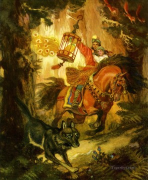  Russisch Malerei - russischen tsarevich ivan und der graue Wolf fantastische